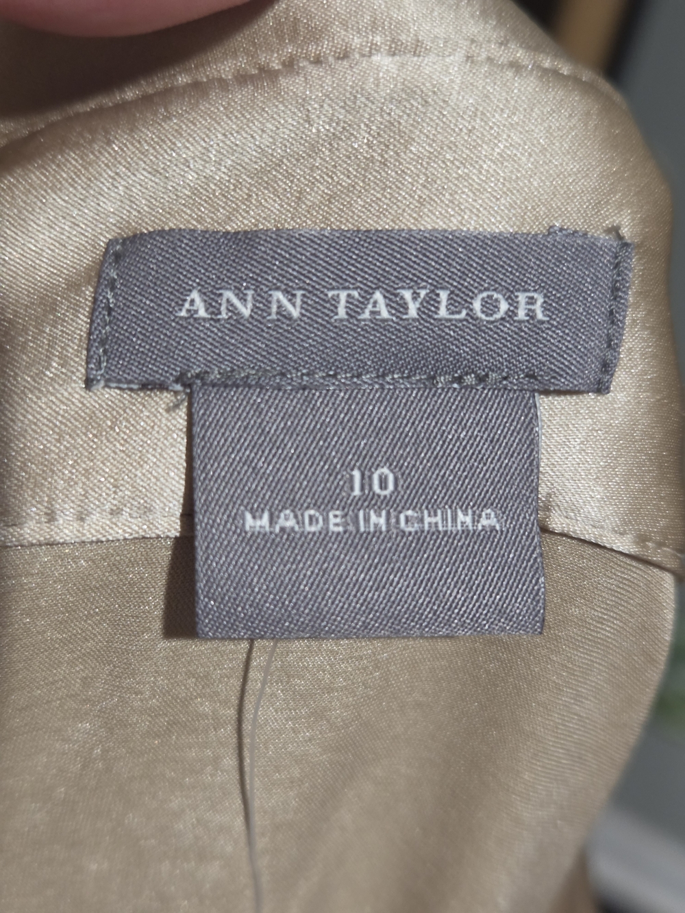 Ann Taylor Champagne Satin Gathered Button Down Blouse Size 10 NWT - Picture 2 of 16